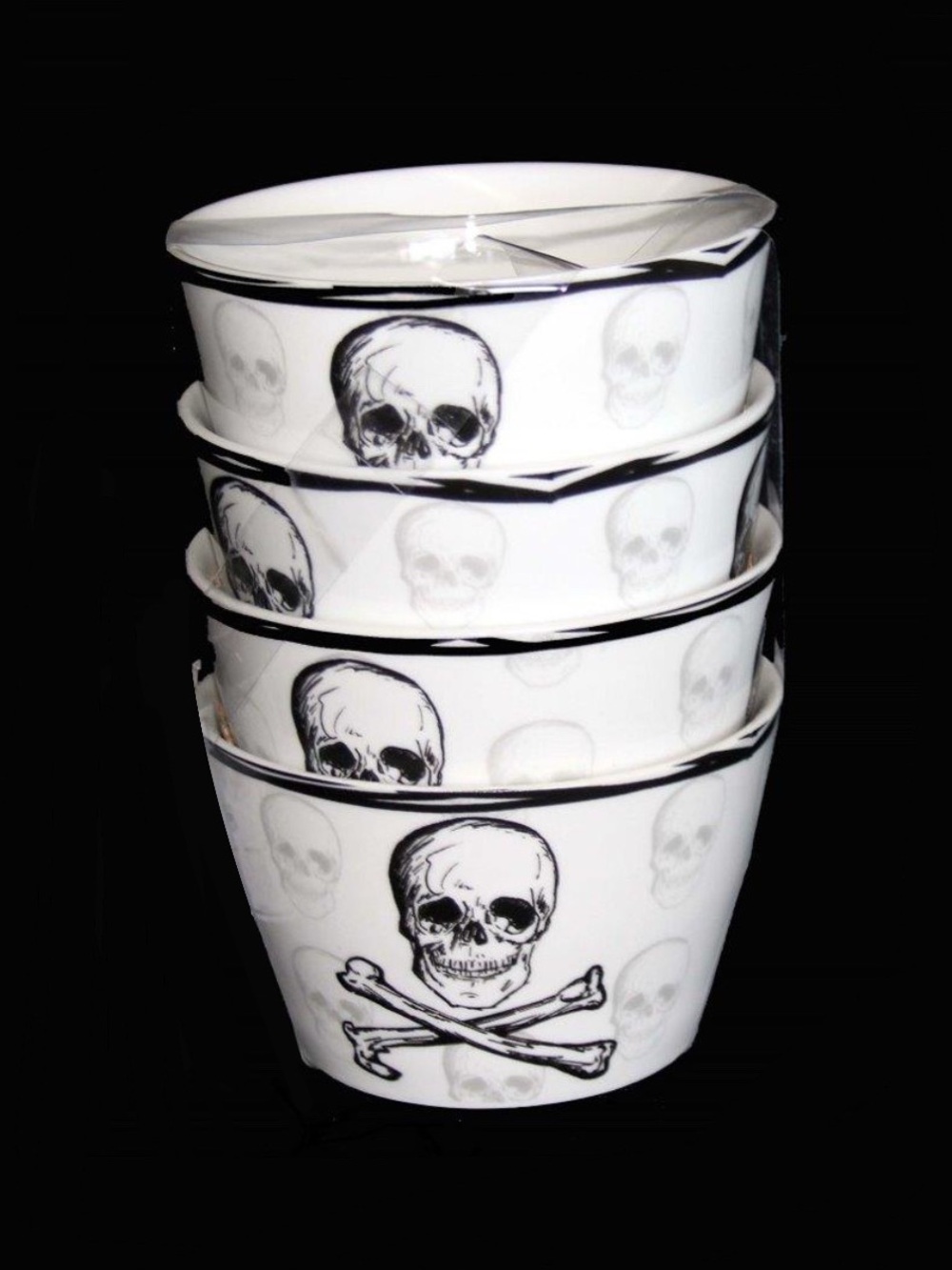 222 Fifth Ceramic “Skulls" Mini Nesting Bowls